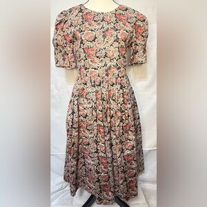 Vintage Floral Paisley Women's Dress With Pockets